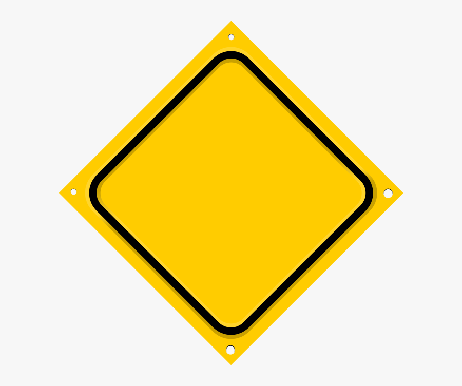 Road Sign Diagonal Blank - Blank Caution Sign Clipart, Transparent Clipart