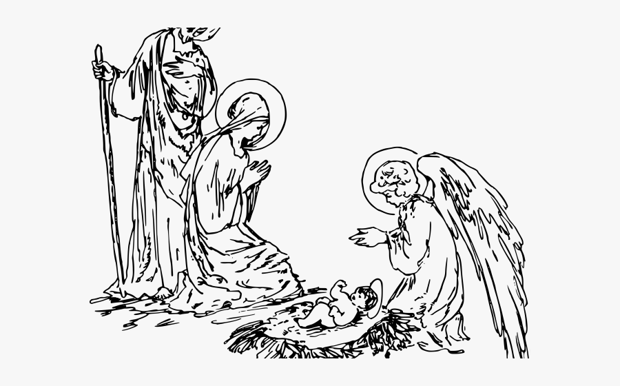 Transparent Screw Driver Clipart Black And White - Hand Drawn Nativity Scene, Transparent Clipart