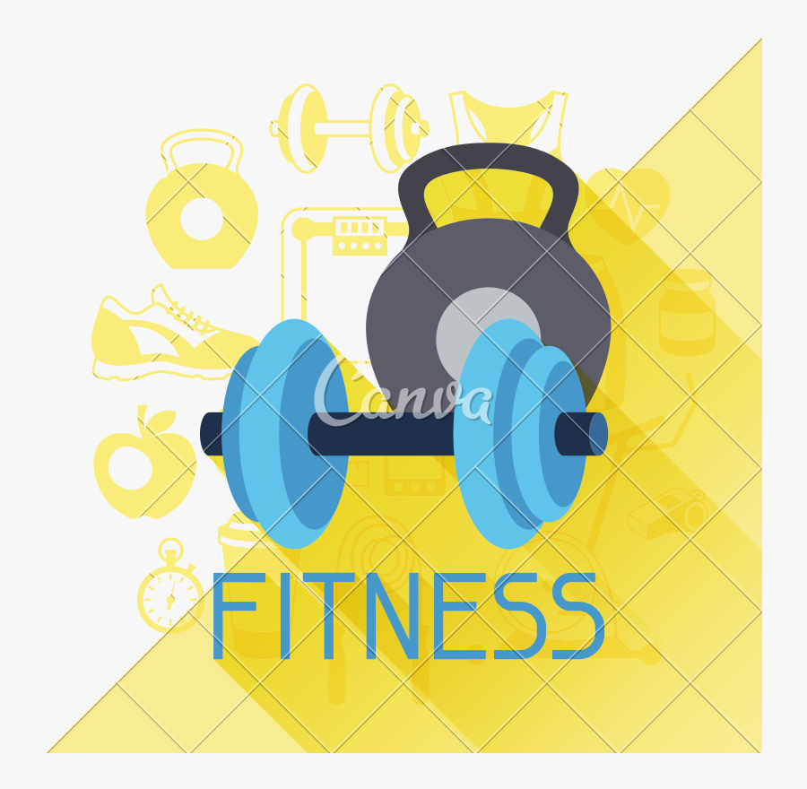 Clip Art Background Fitness - Illustration, Transparent Clipart