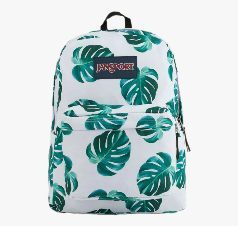 #backpack #back #pack #design #school #freetouse #freetoedit - Jansport Monstera Leaves Backpack, Transparent Clipart