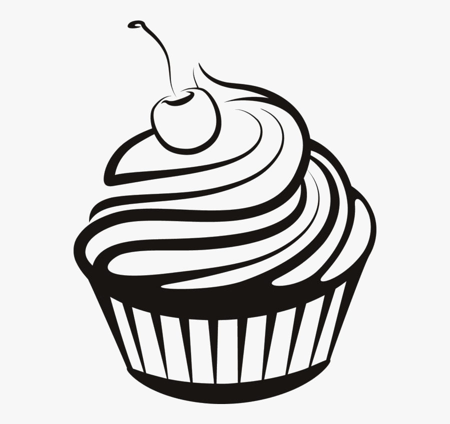 Cupcakes Black And White, Transparent Clipart