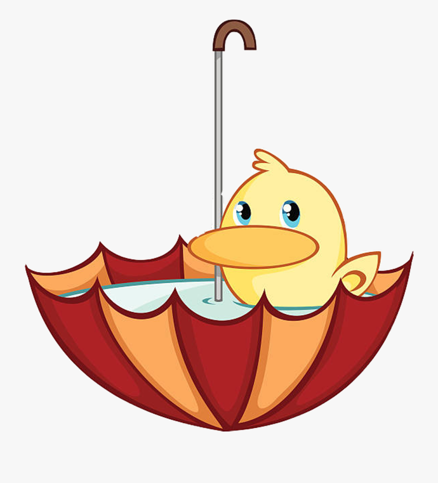 Rain Sticker Duck Umbrella Dbanta2018 Freetoedit - Cartoon Duck With Umbrella, Transparent Clipart
