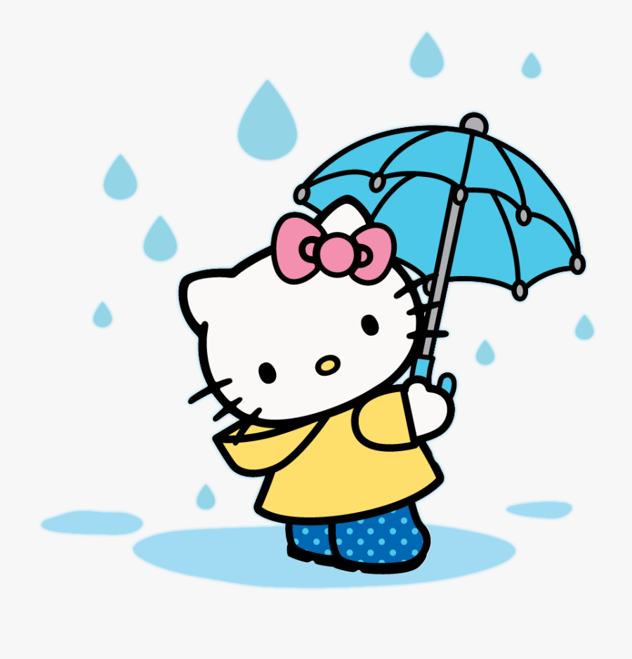 Hello Kitty On A Light Yellow Shirt For Livy - Rain Hello Kitty Png, Transparent Clipart