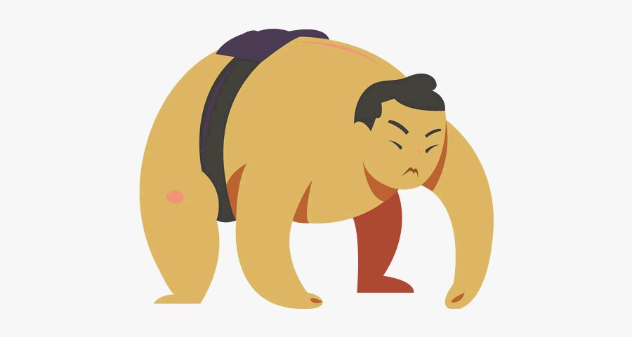 Sumo Png - Sumo Wrestler Cartoon Png Transparent Background, Transparent Clipart