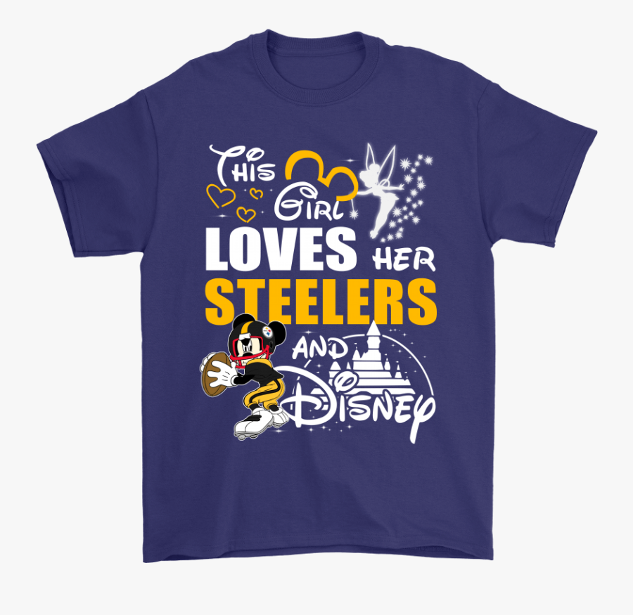 This Girl Loves Her Pittsburgh Steelers And Mickey - Los Angeles Rams Disney Shirt, Transparent Clipart
