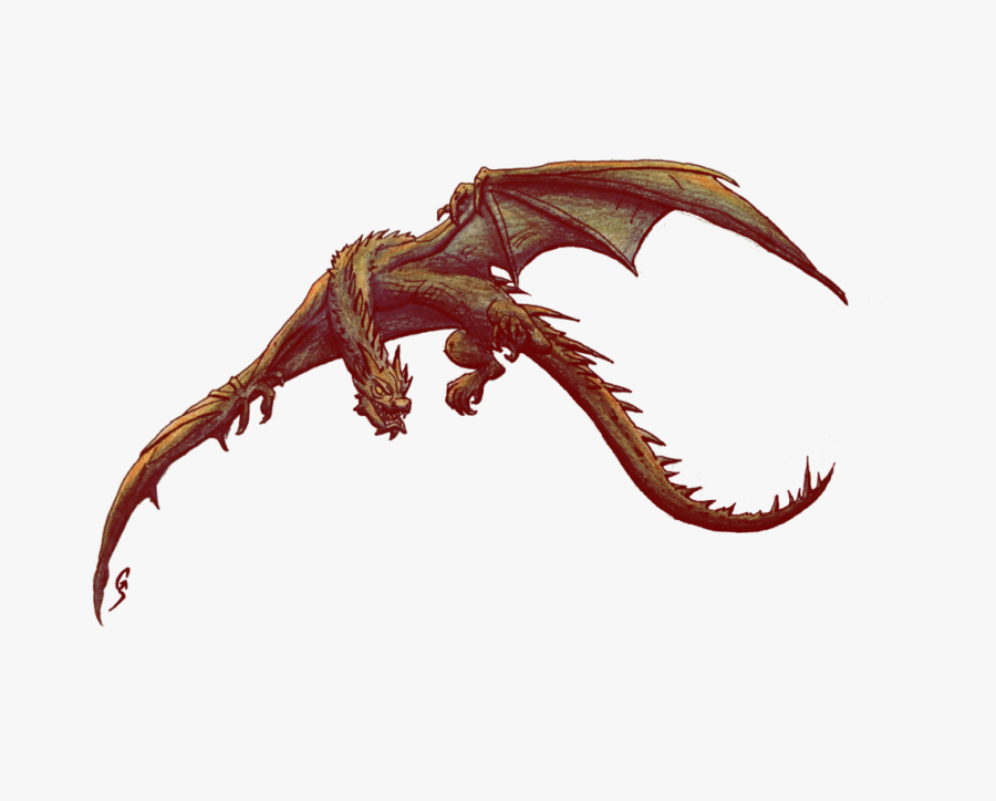 Collection Of Free Smaug Drawing Easy Download On Ui - Flying Smaug Transparent Background, Transparent Clipart