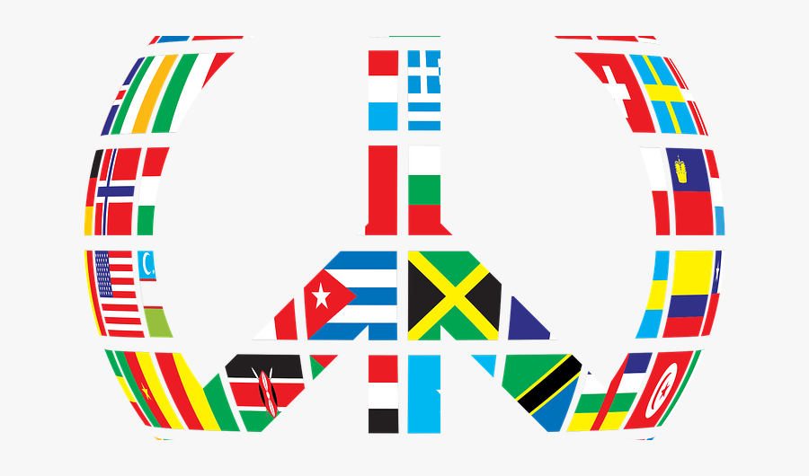 "president Donald Trump, Will Need To Be Restrained - Peace Sign With Flags, Transparent Clipart