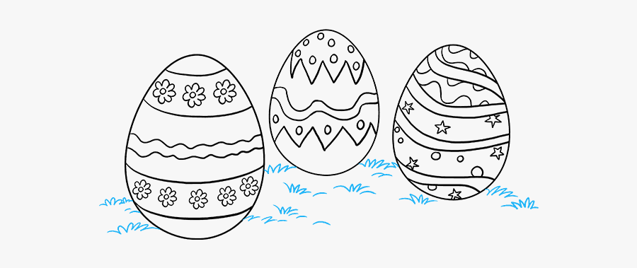 Cracked Drawing Easter Egg - Sketch, Transparent Clipart