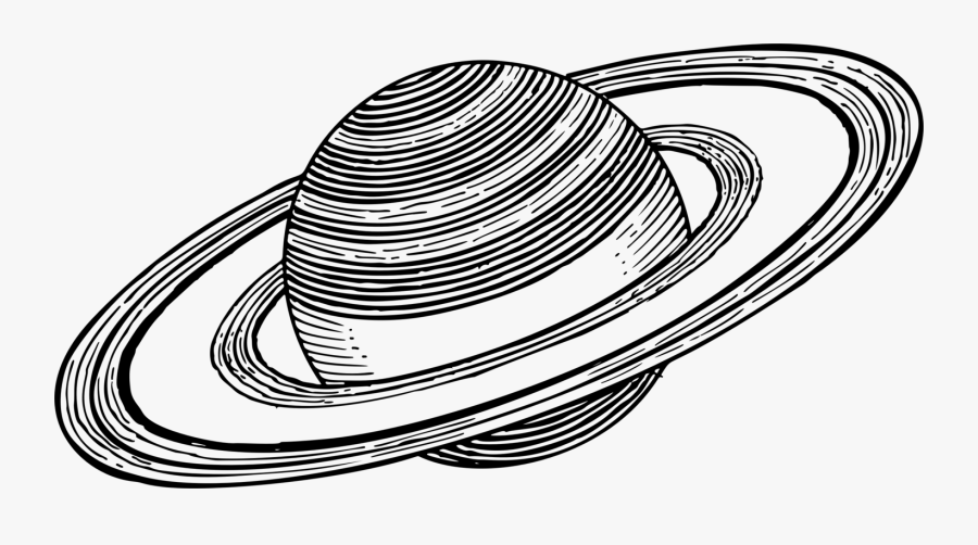 Line Art,coloring Book,blackandwhite - Saturn Art Black And White, Transparent Clipart