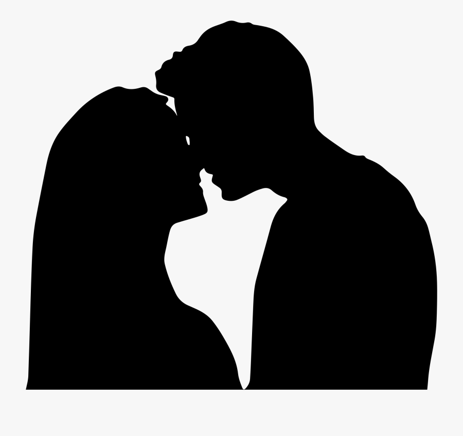 Clipart - Relationship Silhouette - Silhouette Of Boy And Girl Kissing, Transparent Clipart
