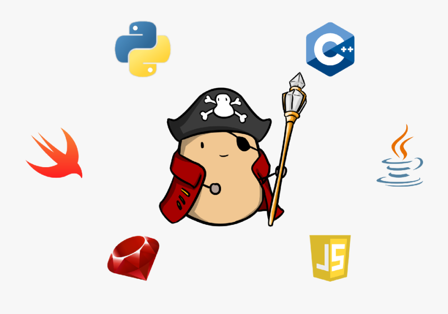 Potato King Embraces All Programming Languages - Potato Pirates The Tastiest Coding Card Game, Transparent Clipart