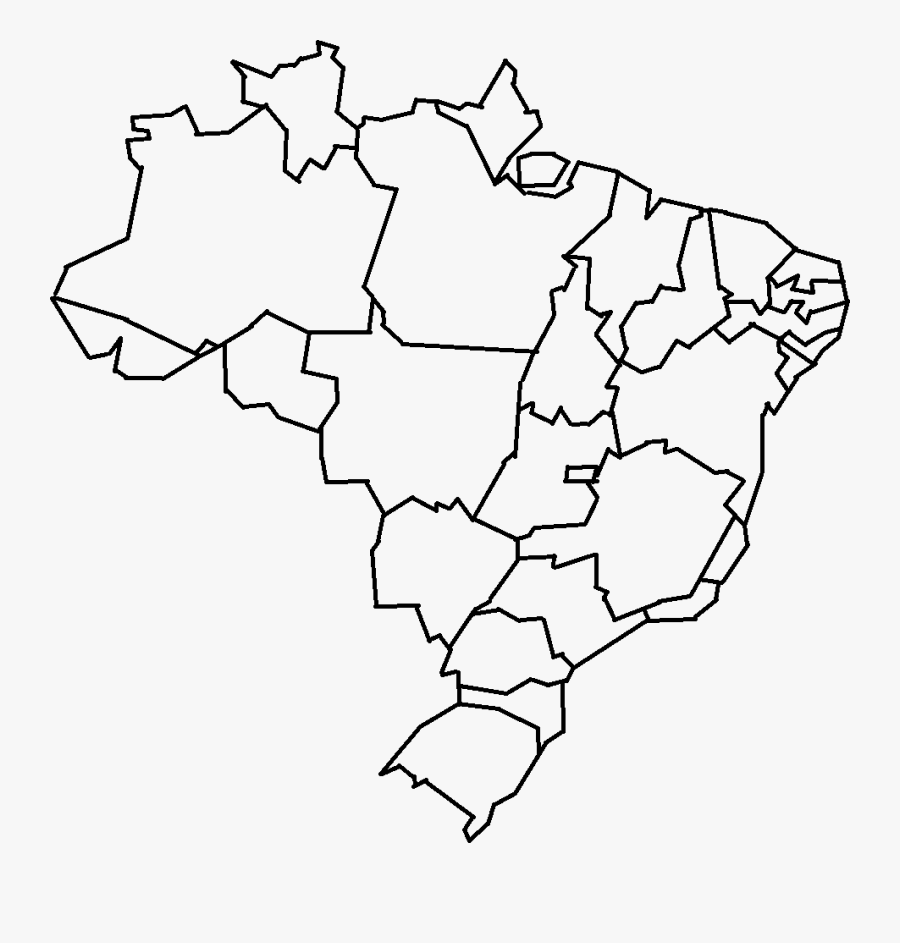 Brazil Map United Globe States Blank Clipart - Brazil States Transparent Map, Transparent Clipart