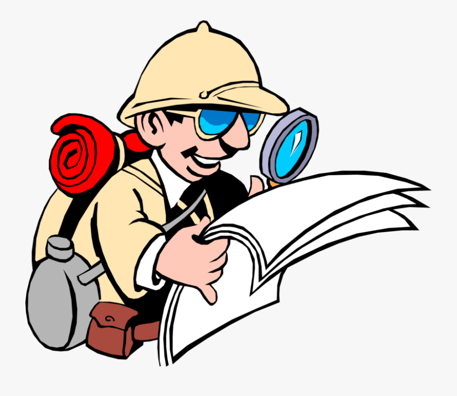 Vector Illustration Of Male Safari Adventurer Carefully - Explore Clipart, Transparent Clipart
