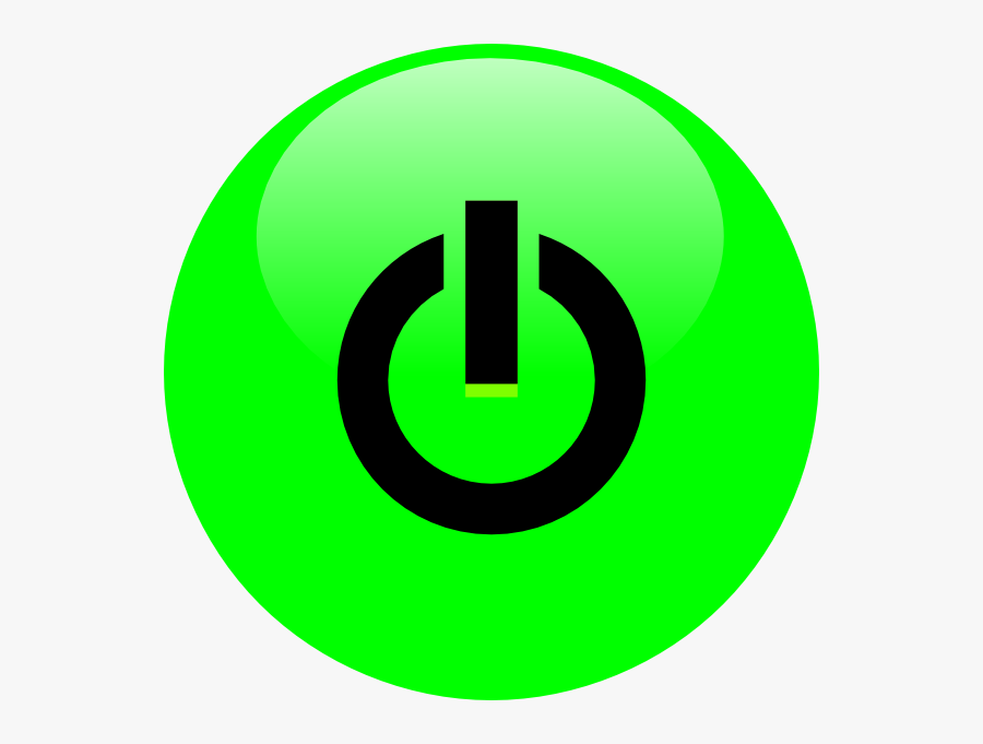 Green Power Button Svg Clip Arts - Circle, Transparent Clipart