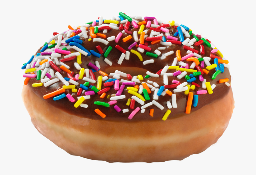 Donut Png - Chocolate Iced Glazed With Sprinkles, Transparent Clipart