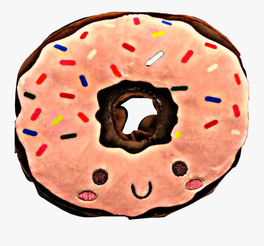 #pillow #donut #pink #brown #face #sprinkles #cloth - Bánh, Transparent Clipart