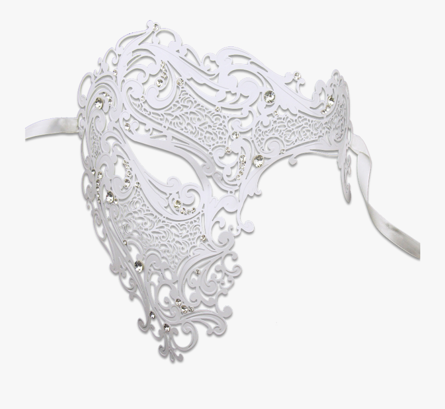 Transparent Masquerade Mask Png - White Masquerade Masks Half Face, Transparent Clipart