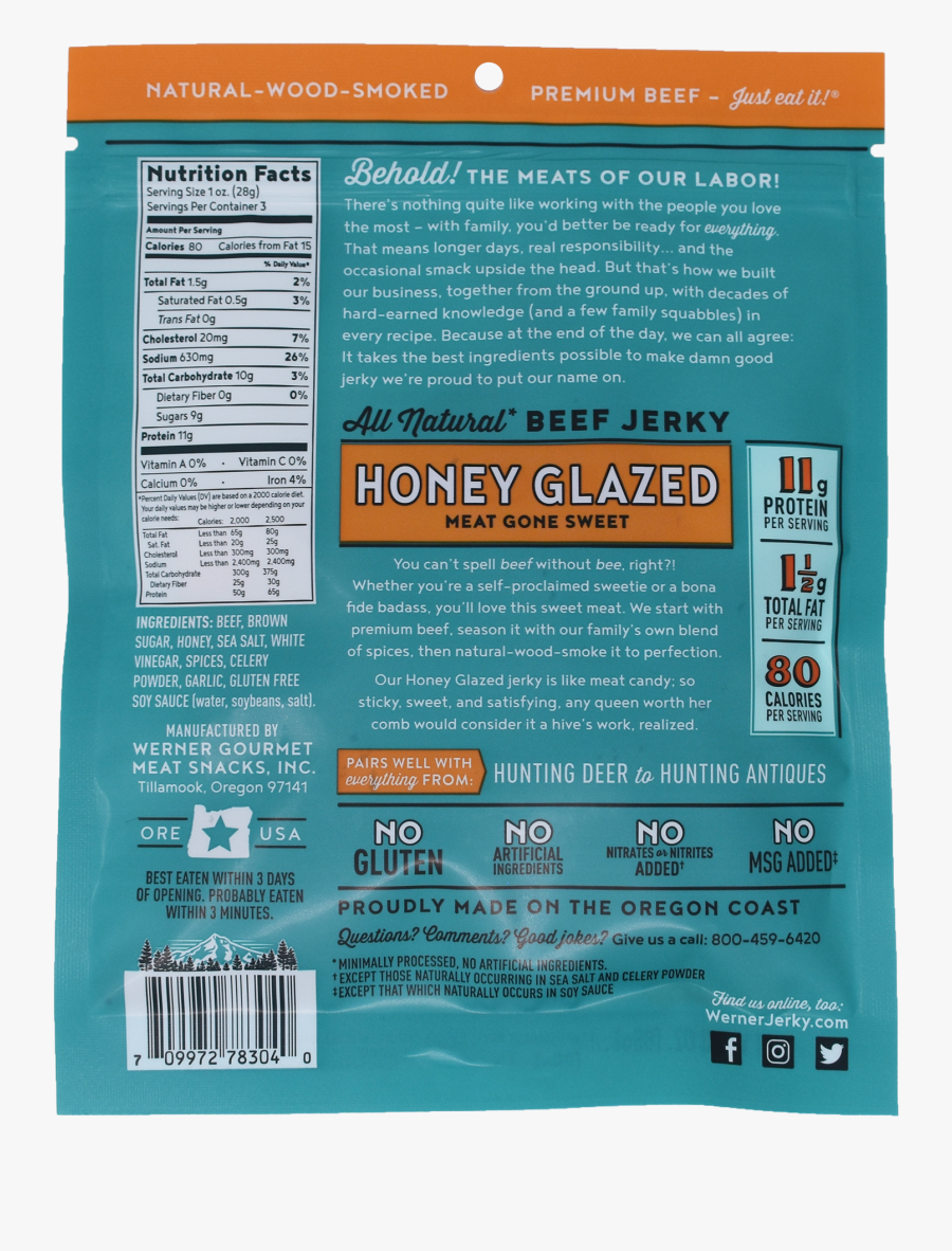 All Natural Honey Glazed Beef Jerky"
 Class= - Parallel, Transparent Clipart