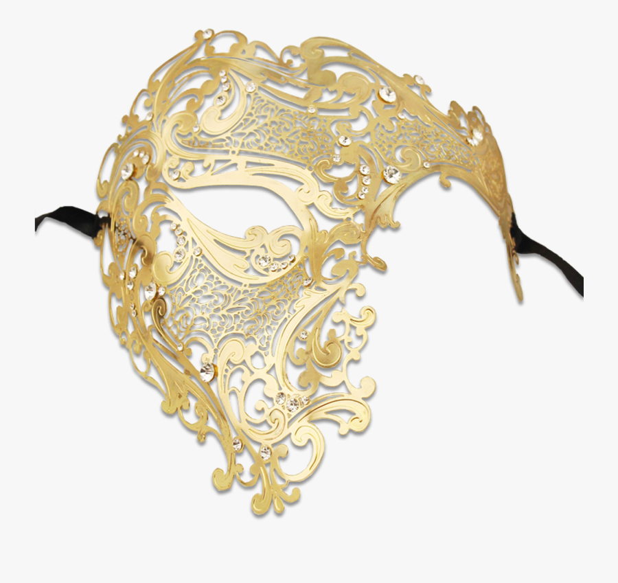 Transparent Phantom Of The Opera Mask Png - Phantom Of The Opera Mask Gold, Transparent Clipart