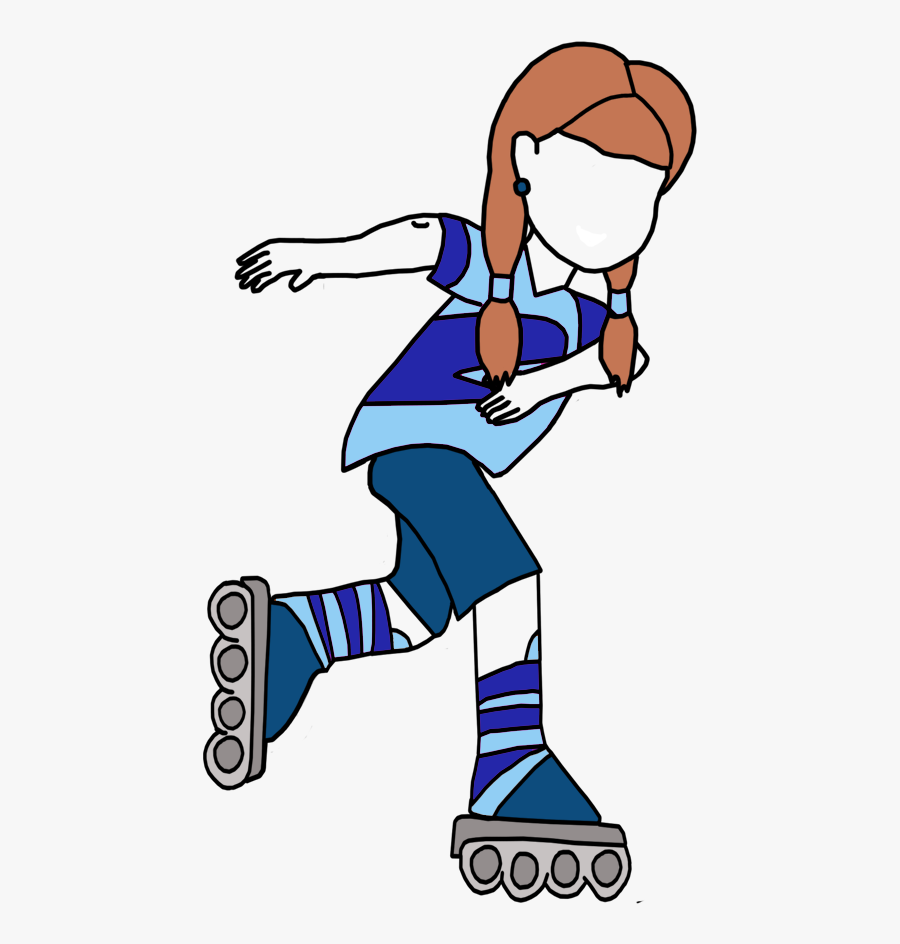 Roller Skating Birthday Party Invitation Clipart , - Roller Girl Skating Png, Transparent Clipart