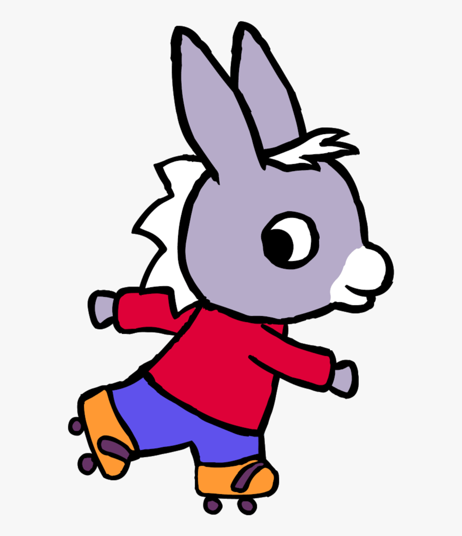 Trotro On Rollerskates - Trotro Cartoon, Transparent Clipart