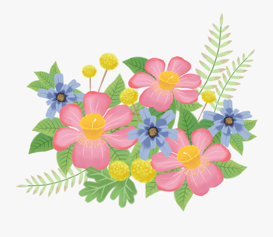 Transparent Free Clipart Bouquet Of Flowers - การ์ตูน ดอกไม้ น่า รัก, Transparent Clipart