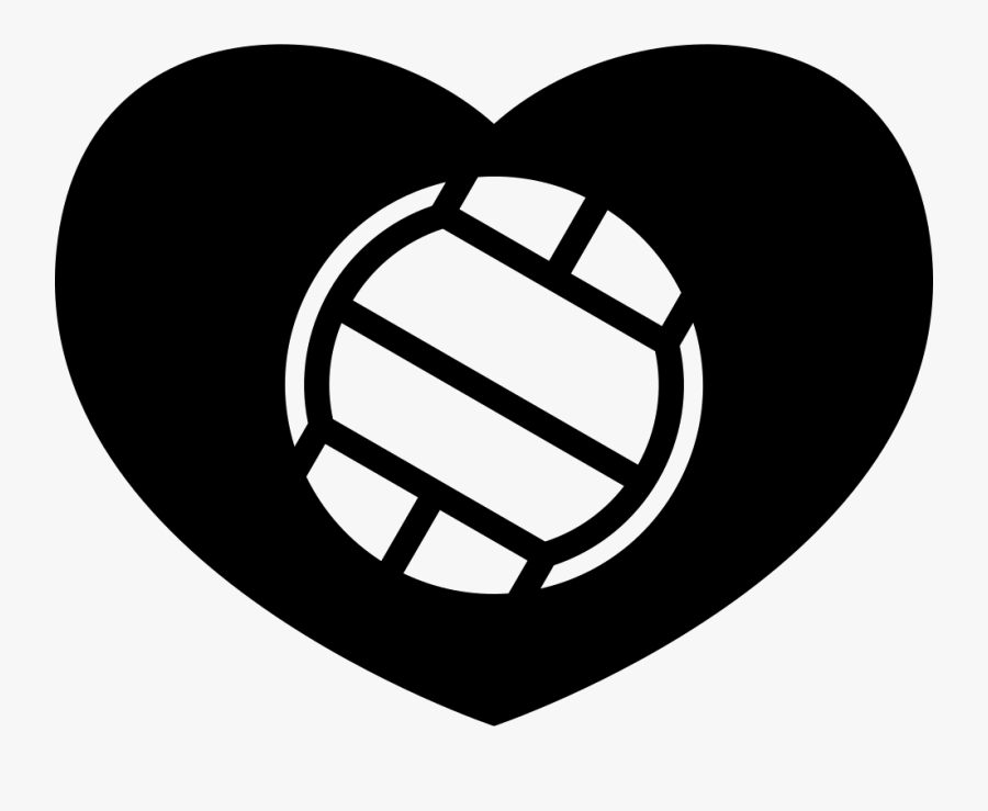 Ball In A Png - Heart With Volleyball Svg, Transparent Clipart