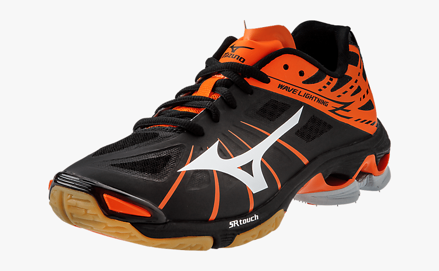 430186 Mizuno Wave Lightning Z Volleyball Shoe Black-orange - Red Mizuno Volleyball Shoes, Transparent Clipart