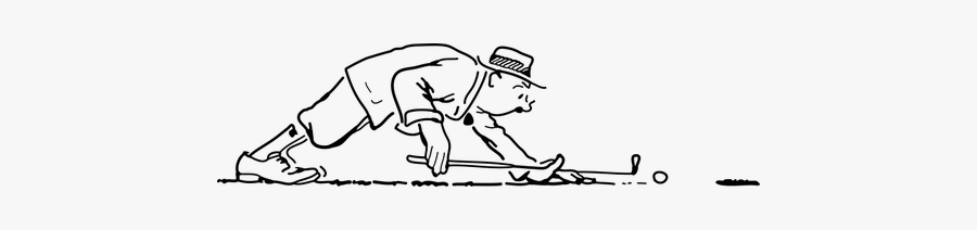 Vector Image Of Golfer Playing Billiard - Funny Golfer Clip Art, Transparent Clipart