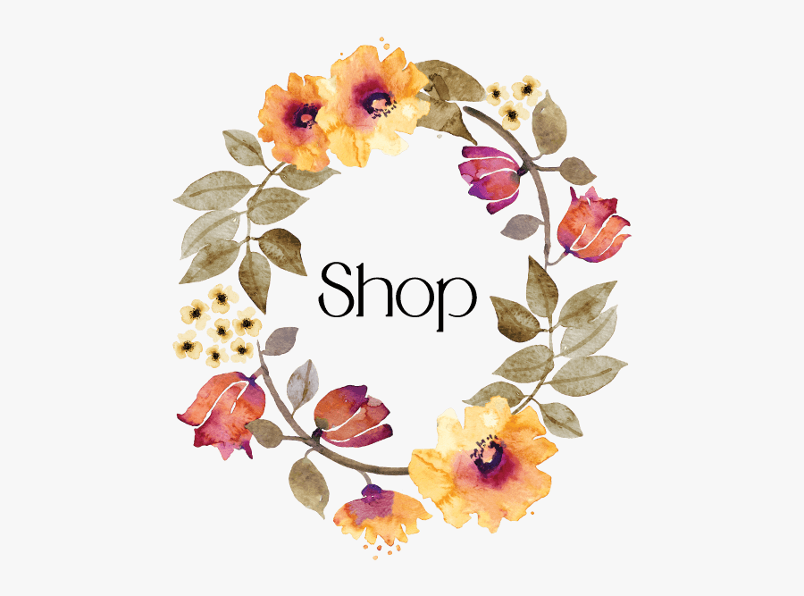 Joy Clipart Wreath - Floral Wreath Watercolor Background, Transparent Clipart