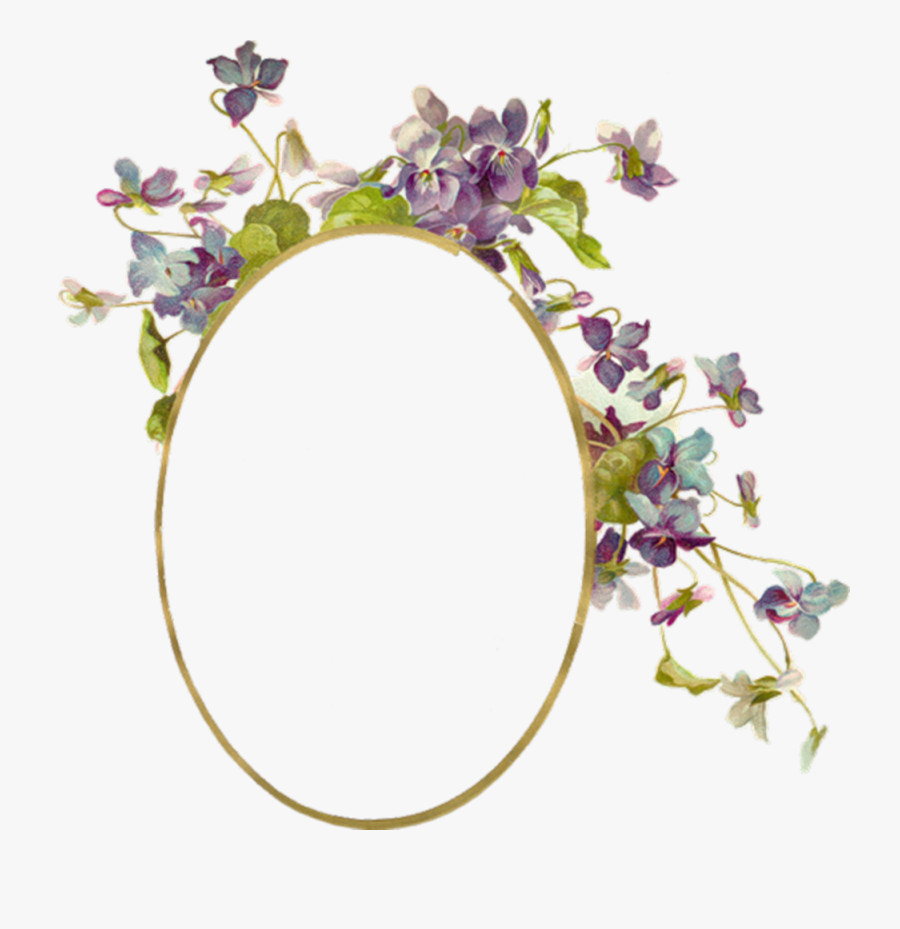 Vector Frame Violets - Flower Borders And Frames, Transparent Clipart