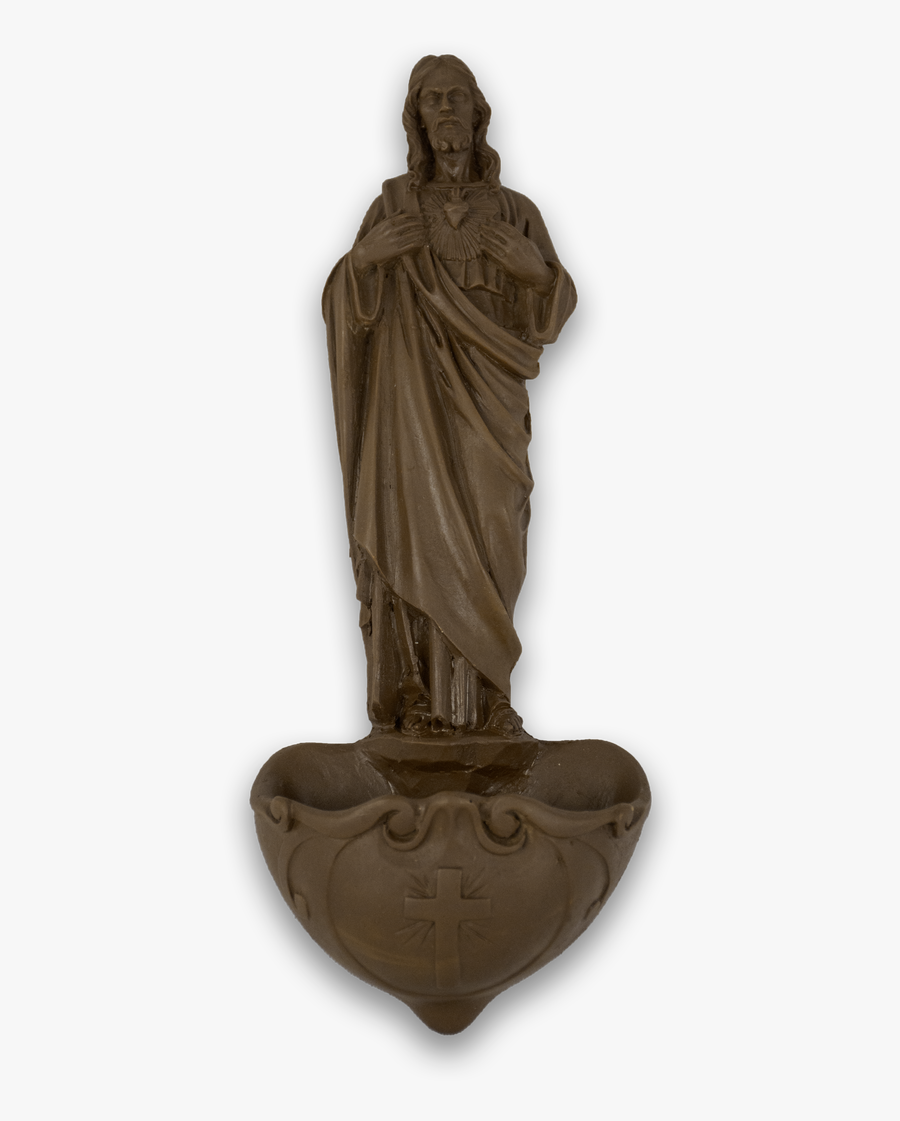 Resin Holy Water Font Of The Sacred Heart Of Jesus - Statue, Transparent Clipart