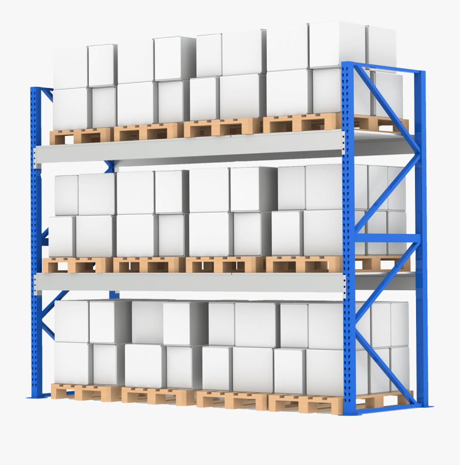 Industrial Rack Shelving By Power Machinery - Warehouse Shelf Png, Transparent Clipart