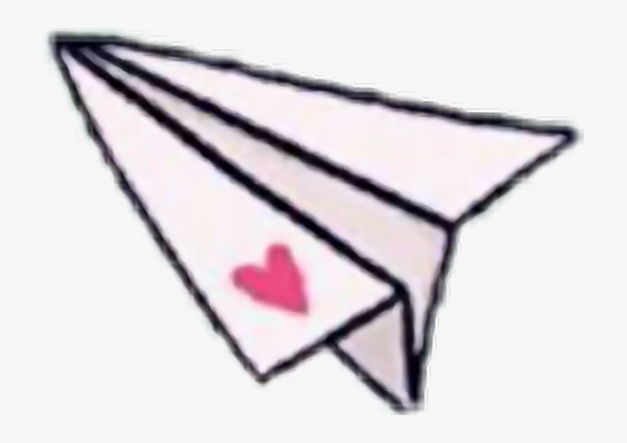 #love #cute #airplane #plane #paper #paperplane #heart - Drawing, Transparent Clipart