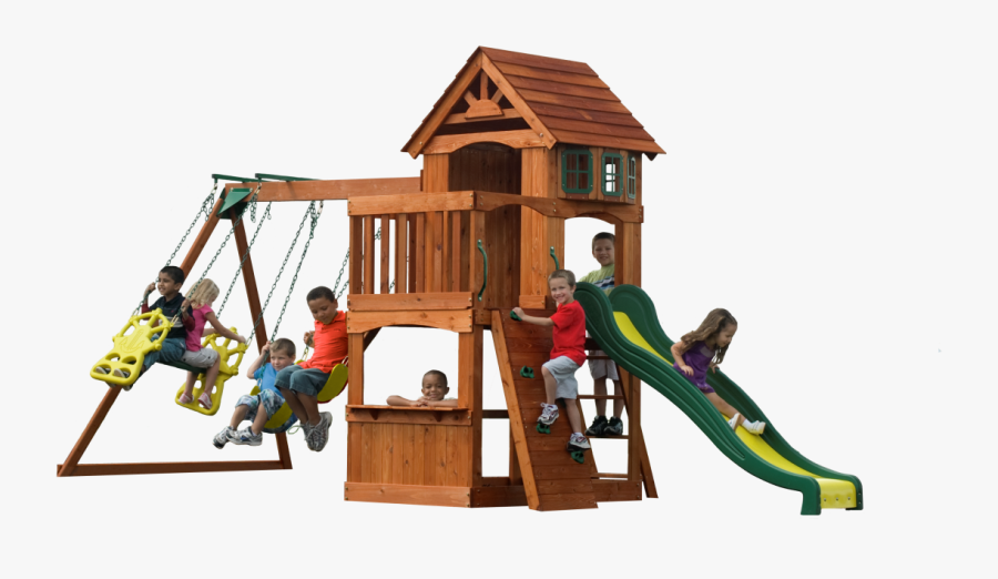 Exterior Awesome Playground Children With Wood House - Climbing Frames Australia Atlantic, Transparent Clipart