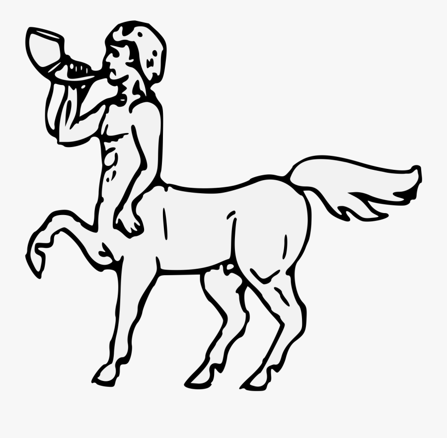 Centaur Passant Blowing A Horn Clipart , Png Download - Mane, Transparent Clipart