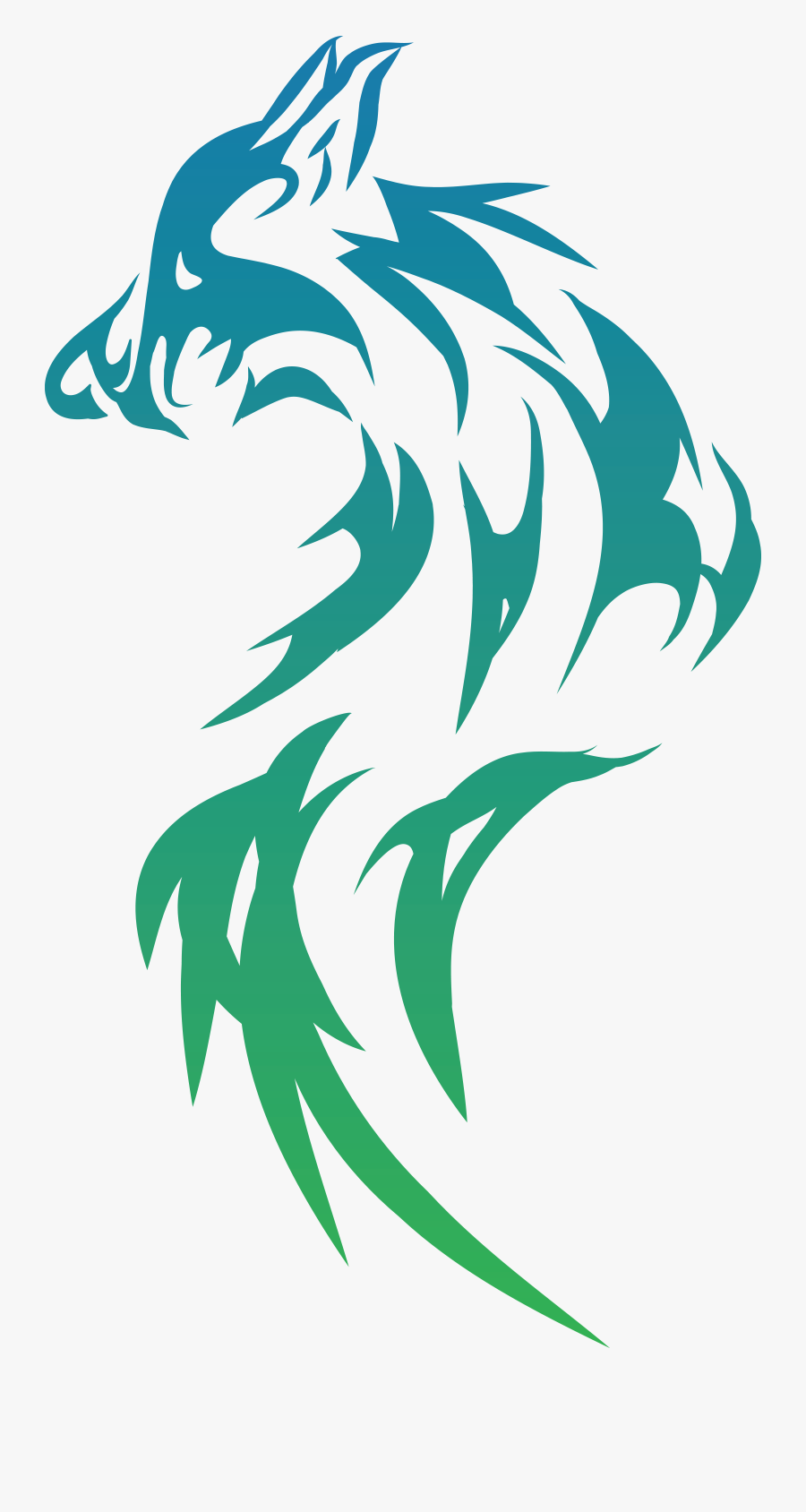 Free Clipart Of A Gradient Tribal Wolf - Tribal Wolf Clipart Hd, Transparent Clipart