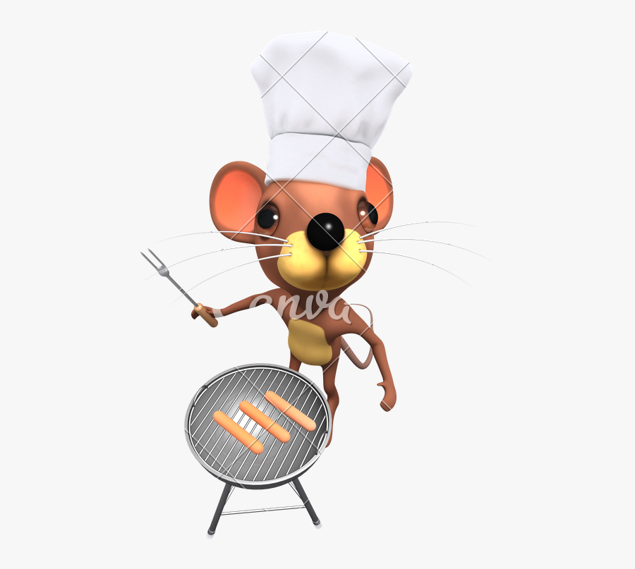 Clip Art D Cartoon Rodent - Souris Barbecue, Transparent Clipart