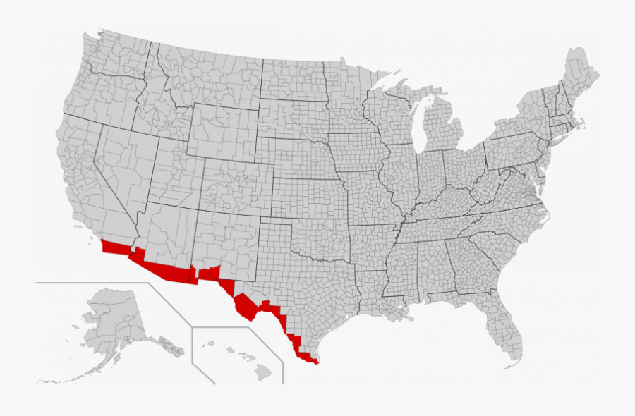 Maps Mexico United States Border And Map Texas Wall - 2016 Election Map Purple, Transparent Clipart