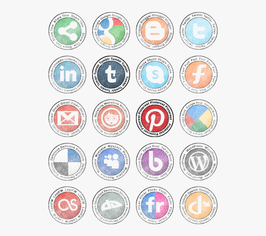 Social Media Icons, Transparent Clipart