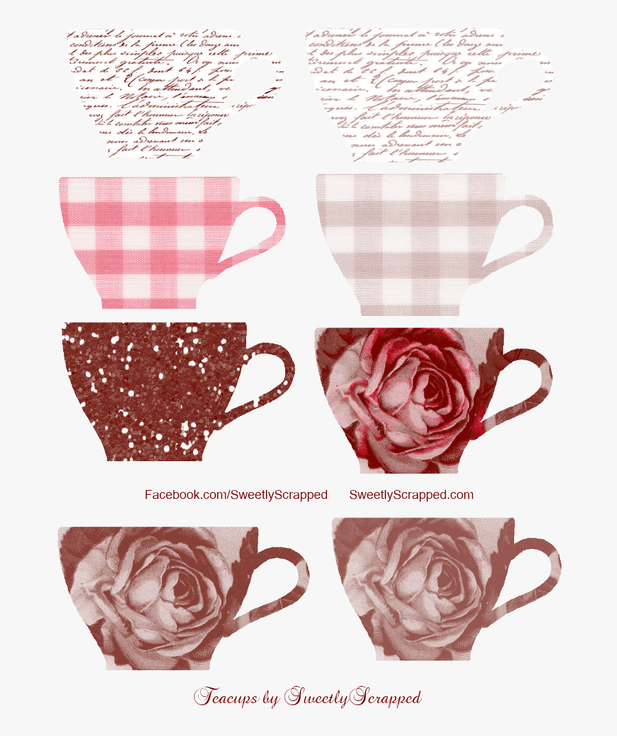Free Printable Tea Cups, Transparent Clipart