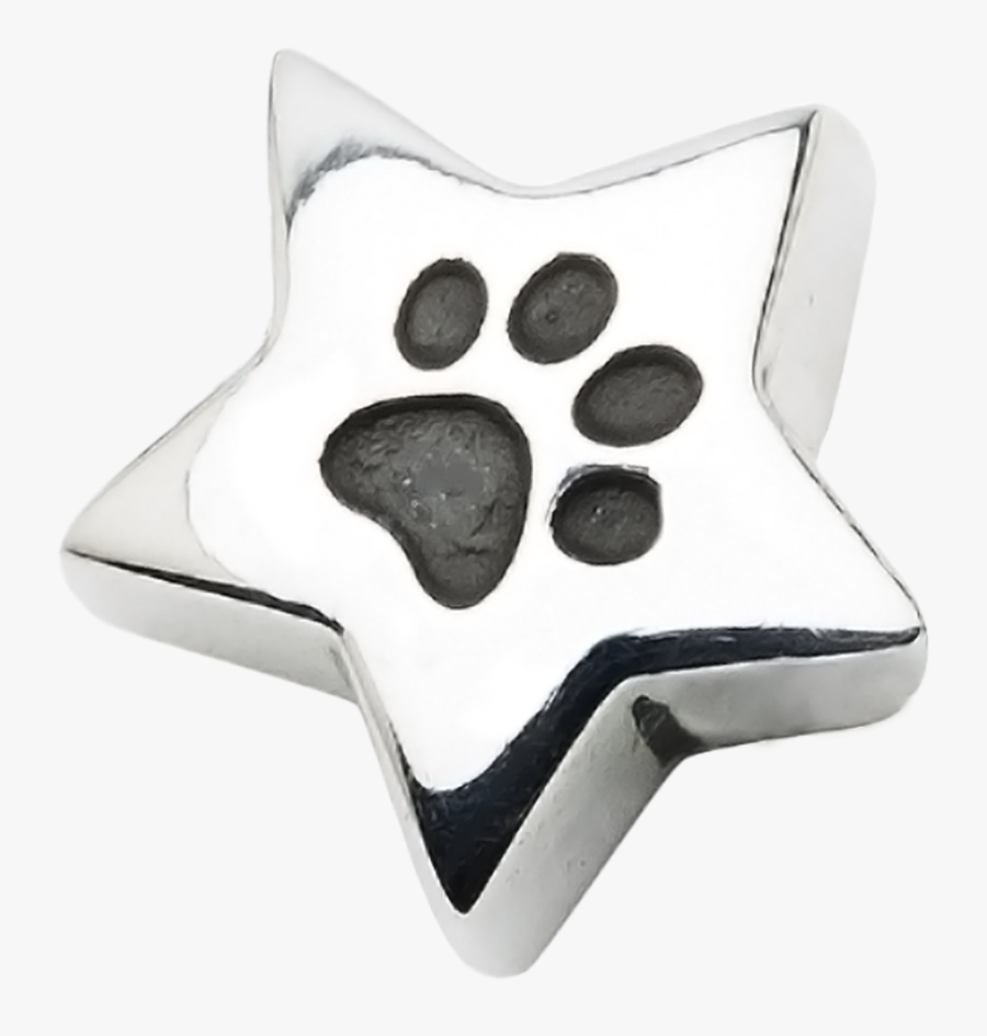 A Beautiful Sterling Silver Star Charm With One Paw - Floor, Transparent Clipart