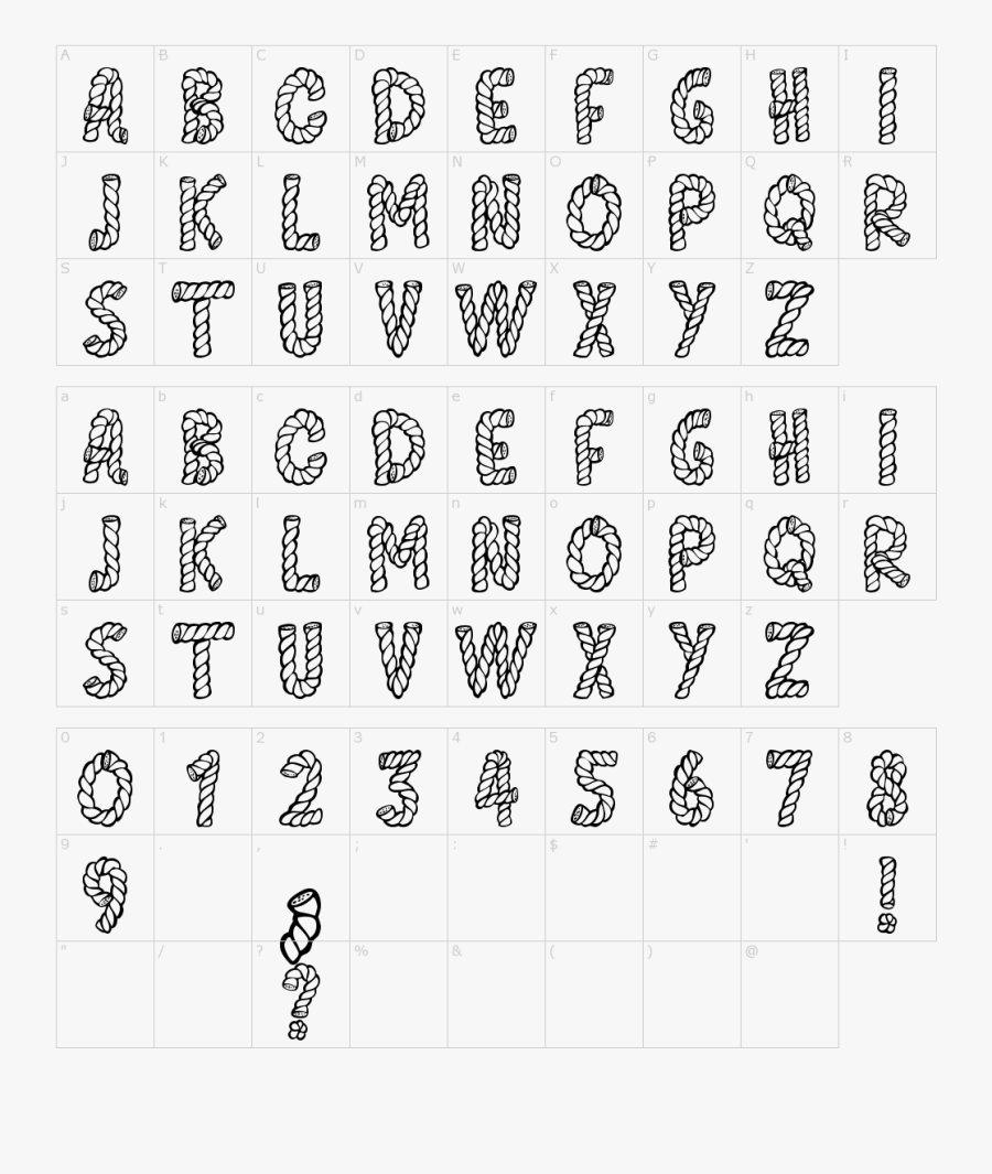 Clip Art Rope Font - Danger On The Motorway Font, Transparent Clipart