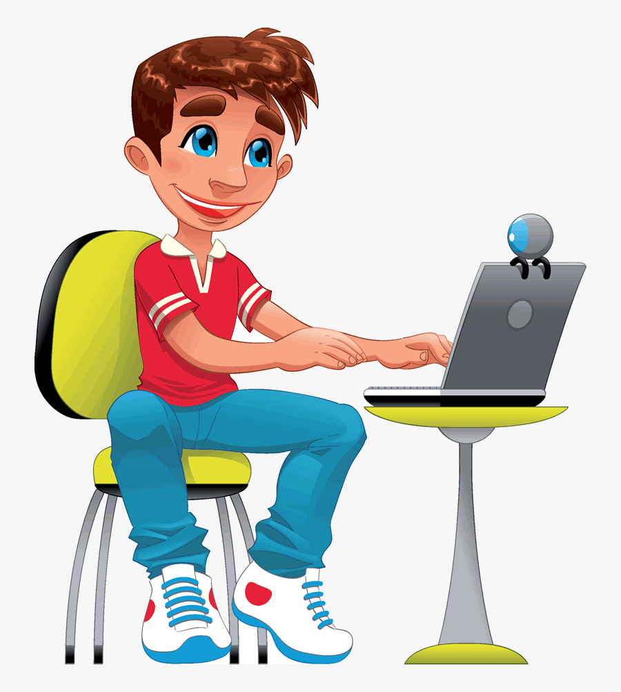 Student Png Pollpath - Student On Computer Png, Transparent Clipart