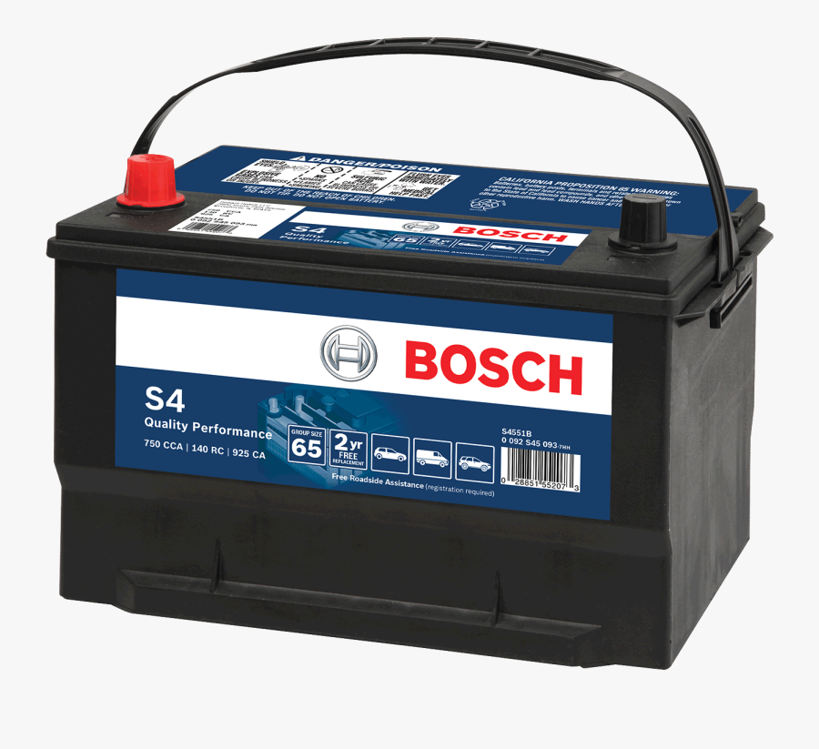 Transparent Battery Png - Bosch Car Battery S4, Transparent Clipart