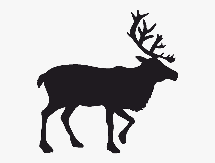 Reindeer Silhouette Rudolph - Caribou Silhouette Png, Transparent Clipart
