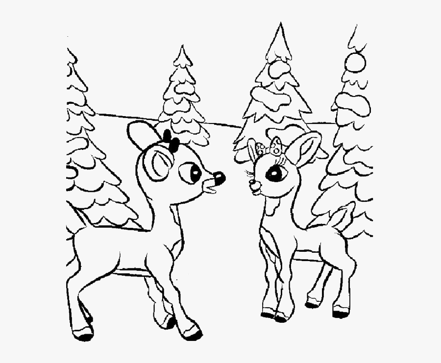 Raindeer Drawing Coloring Page - Cute Baby Deer Coloring Pages, Transparent Clipart