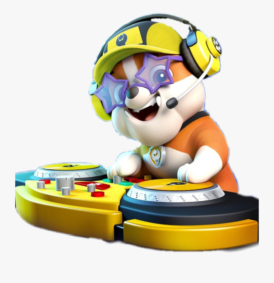#pawpatrol #rubble #dj #music #headphones - Nick Jr Live Move To The Music, Transparent Clipart