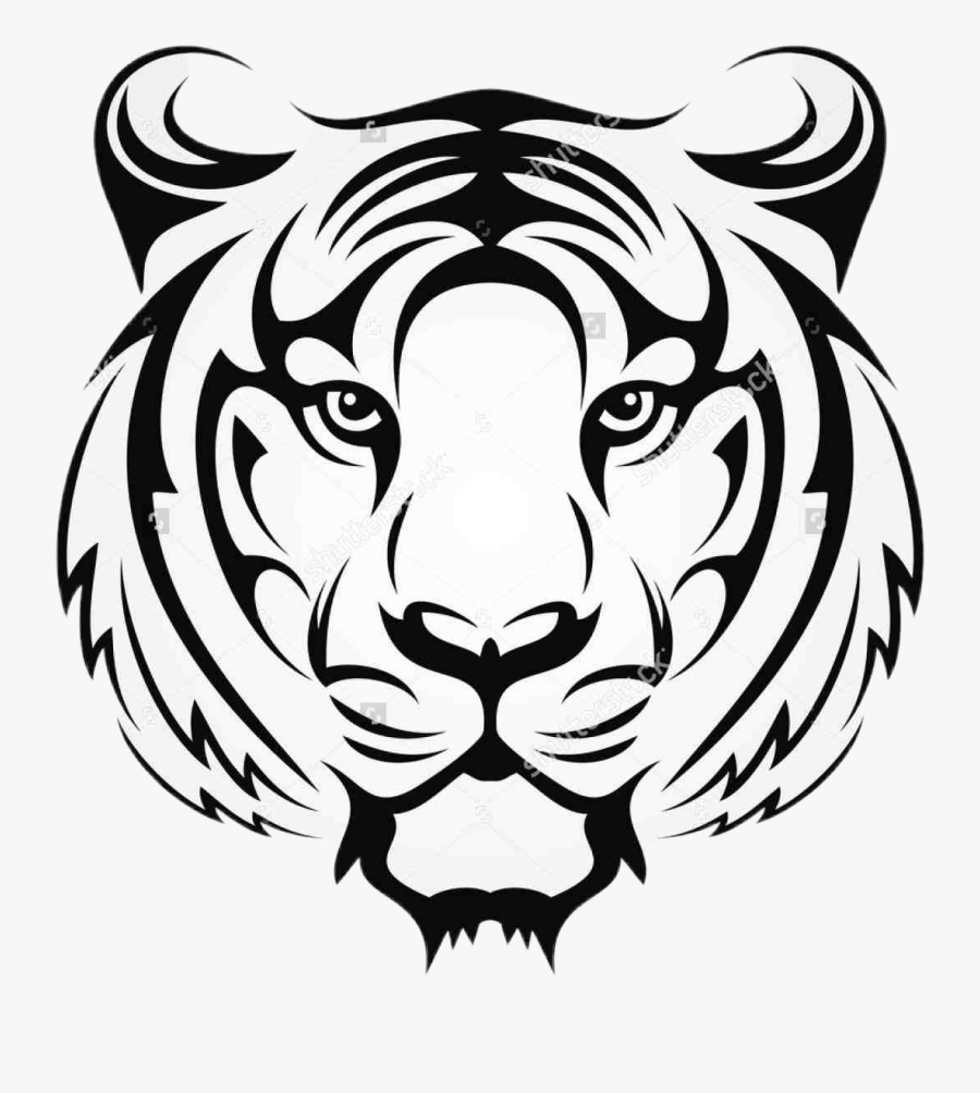 #tiger #tattoo - Tribal Tiger Face Tattoo, Transparent Clipart