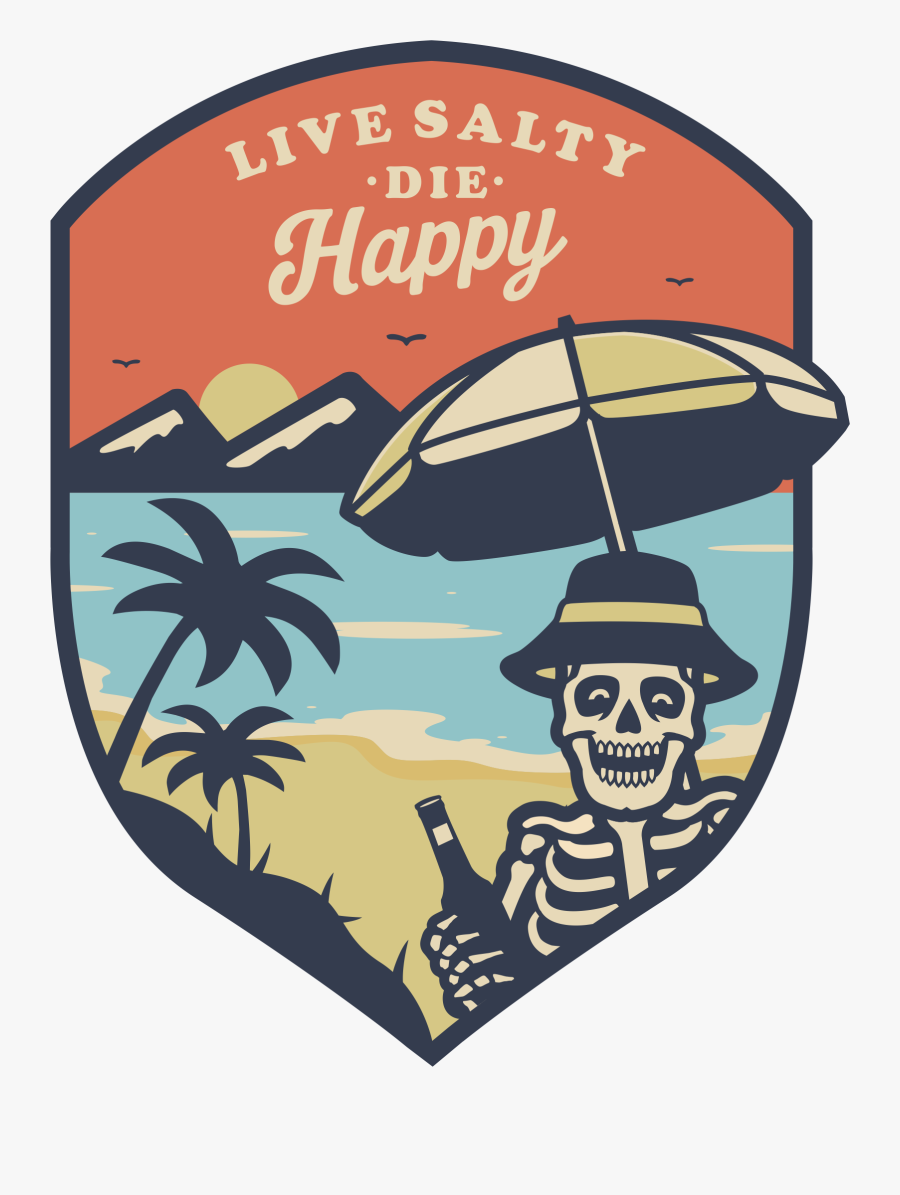 Image Of Live Salty Die Happy Shield Logo Clipart ,, Transparent Clipart
